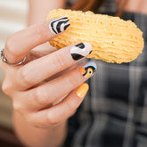 Vibeficant Glaze Pink Swirl Press on Nails Short Round Cute Mandarin Duck Design